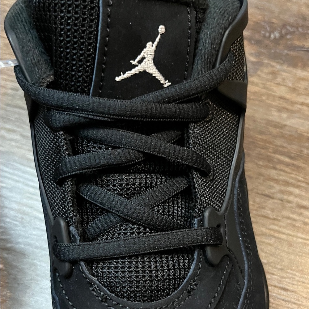 New Jordan 4 RM Little Kids' Shoes (FQ7936-004, Black/White) - Picture 11 of 14